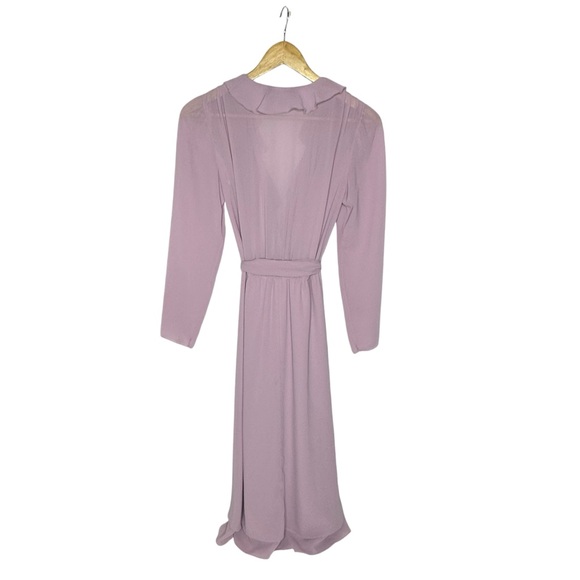 Vintage 70’s Pat Richard’s Lilac Wrap Ruffle dress 8 - Picture 2 of 9